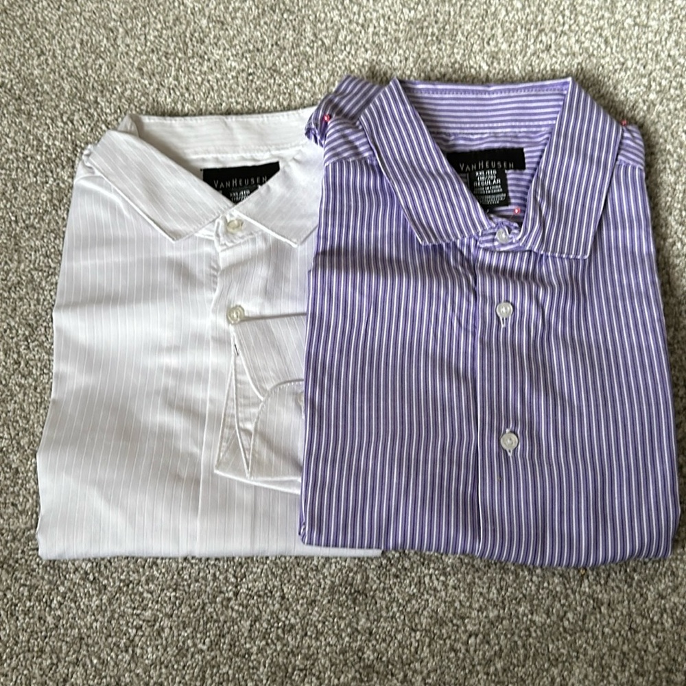 Boys  Lot Of 2 Shirts Van Heusen (18-20) XXL Regular Cotton Blend